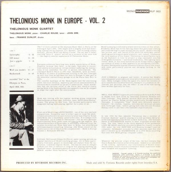 The Thelonious Monk Quartet - Thelonious Monk In Europe Vol. 2 - 1965 - Quarantunes