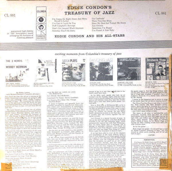 Eddie Condon And His All-Stars - Eddie Condon's Treasury Of Jazz