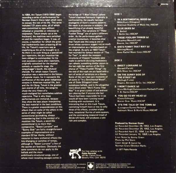 Art Tatum - The Tatum Solo Masterpieces, Vol. 8