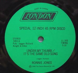 Ronnie Jones - Under My Thumb / It's The Same Old Song - Quarantunes