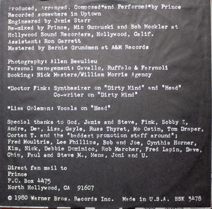 Prince - Dirty Mind - 1987 - Quarantunes