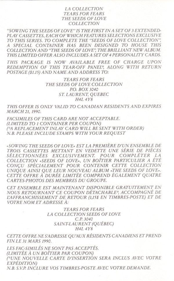 Tears For Fears - Sowing The Seeds Of Love - Quarantunes