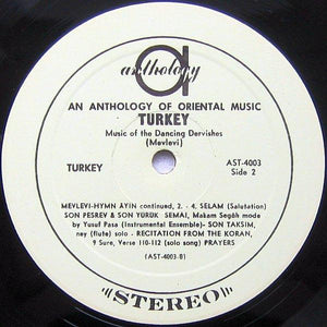 Various - An Anthology Of The World's Music: Turkey 1971 - Quarantunes