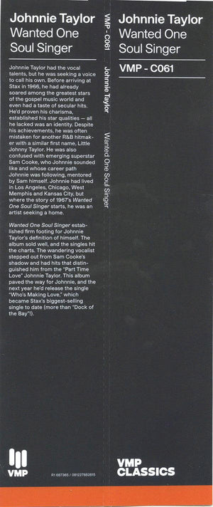 Johnnie Taylor - Wanted One Soul Singer - Quarantunes