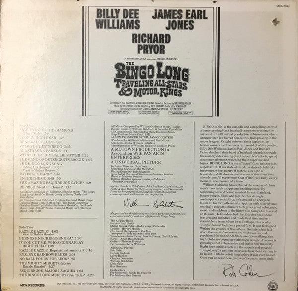 William Goldstein - Music From The Original Motion Picture Soundtrack "Bingo Long Traveling All Stars & Motor Kings" 1976 - Quarantunes