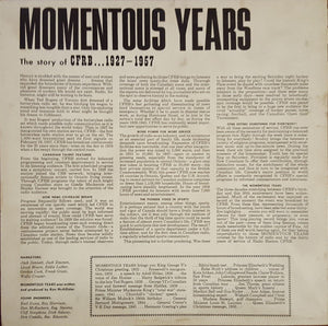 Various - Momentous Years With CFRB 1927-1957