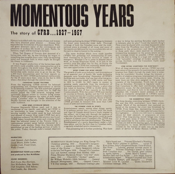 Various - Momentous Years With CFRB 1927-1957