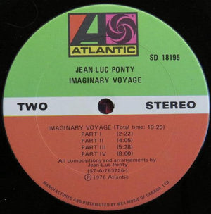 Jean-Luc Ponty - Imaginary Voyage (minty ponty) 1976 - Quarantunes