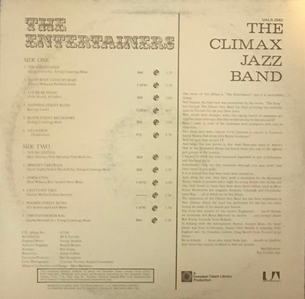 Climax Jazz Band - The Entertainers