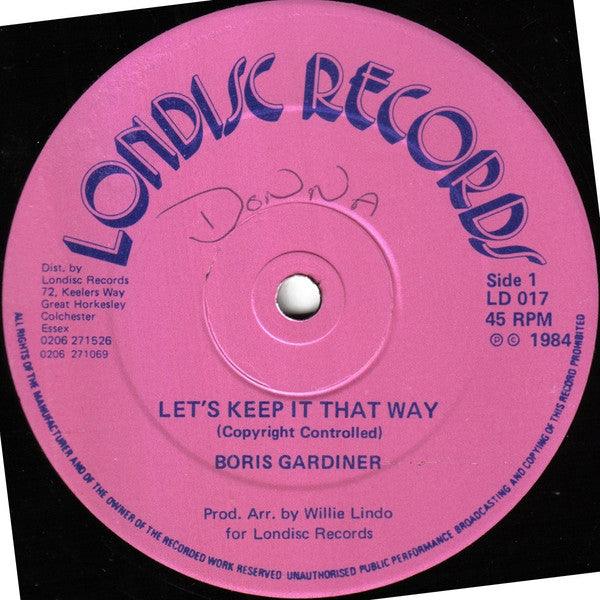 Boris Gardiner - Let's Keep It That Way (12") 1984 - Quarantunes
