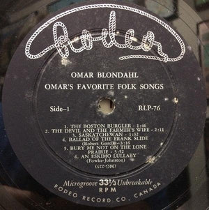 Omar Blondahl - Omar's Favorite Folk Songs - 1959 - Quarantunes