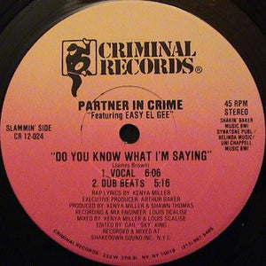 Partner In Crime - Do You Know What I'm Saying / Mary, Mary