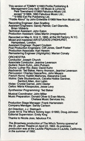 Various - The Who's Tommy - Original Cast Recording Highlights - Quarantunes