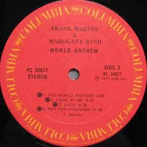 Frank Marino & Mahogany Rush - World Anthem 1977 (VG+) - Quarantunes