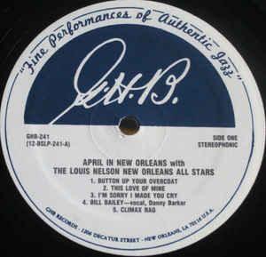 The Louis Nelson New Orleans All Stars - April In New Orleans 1988 - Quarantunes