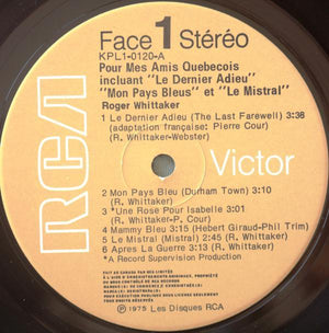Roger Whittaker - Pour Mes Amis Québécois 1975 - Quarantunes