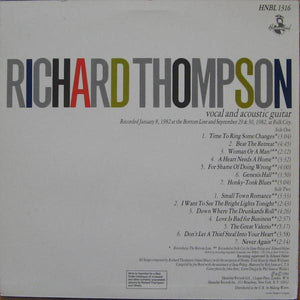 Richard Thompson - Small Town Romance (Live / Solo In New York) 1984 - Quarantunes