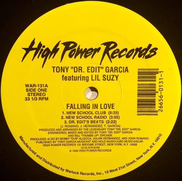 Tony "Dr. Edit" Garcia - Falling In Love Vinyl Record