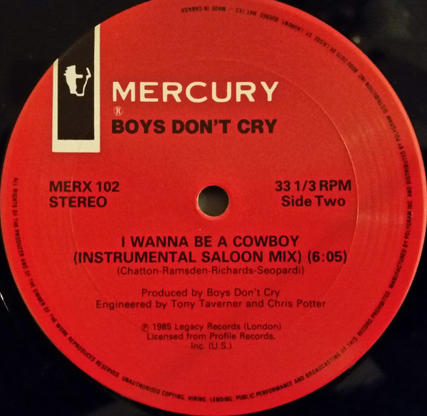 Boys Don't Cry - I Wanna Be A Cowboy - 1985