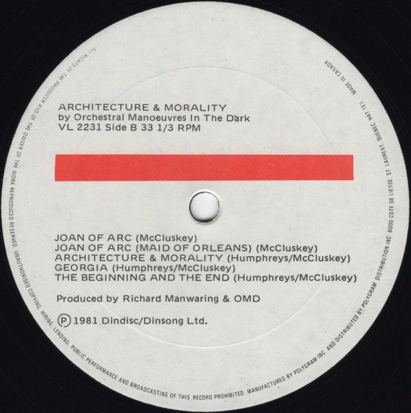 Orchestral Manoeuvres In The Dark - Architecture & Morality - 1981
