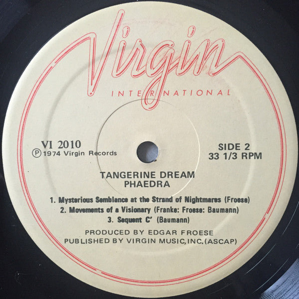 Tangerine Dream - Phaedra Vinyl Record