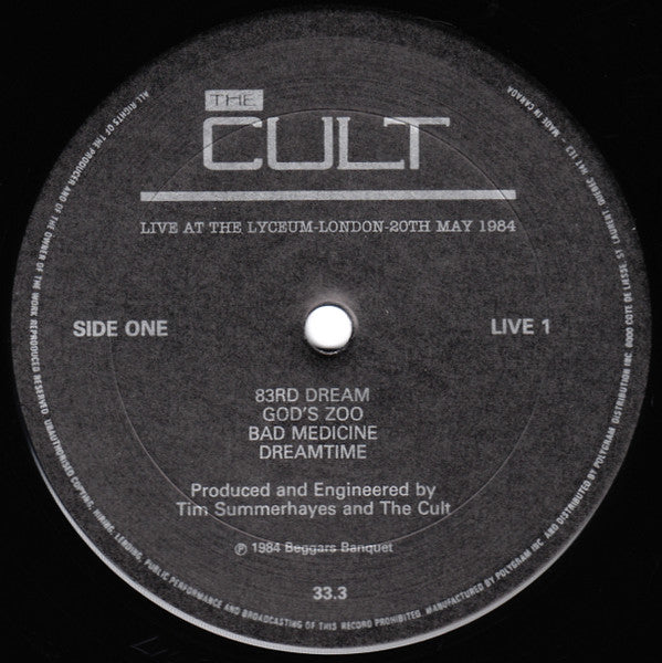 Cult, The - Live At The Lyceum - London - 20th May 1984 - 1986
