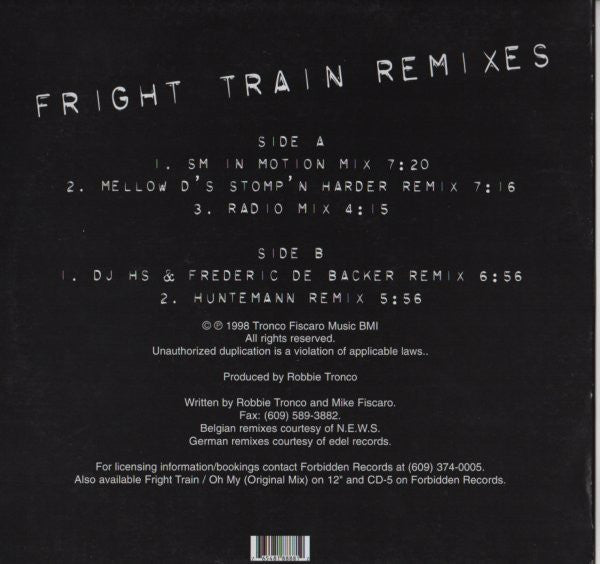 Robbie Tronco - Fright Train (Remixes)