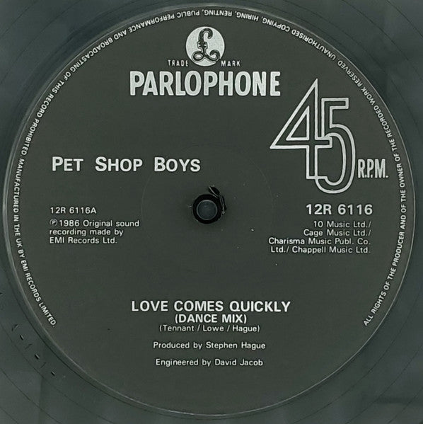Pet Shop Boys - Love Comes Quickly - 1986