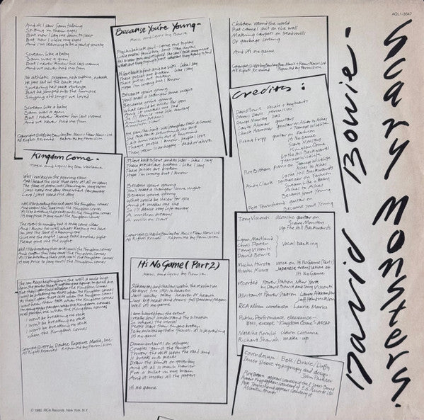 David Bowie - Scary Monsters - 1980