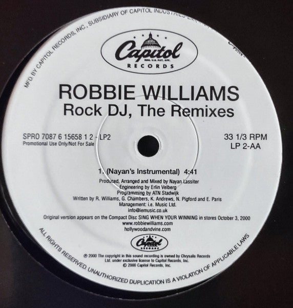 Robbie Williams - Rock DJ, The Remixes - 2000