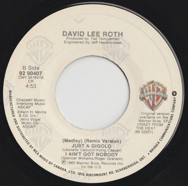 David Lee Roth - Just A Gigolo / I Ain't Got Nobody (Medley) - 1985