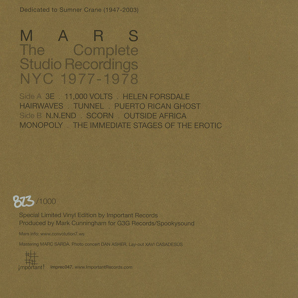 Mars (4) - The Complete Studio Recordings NYC 1977-1978