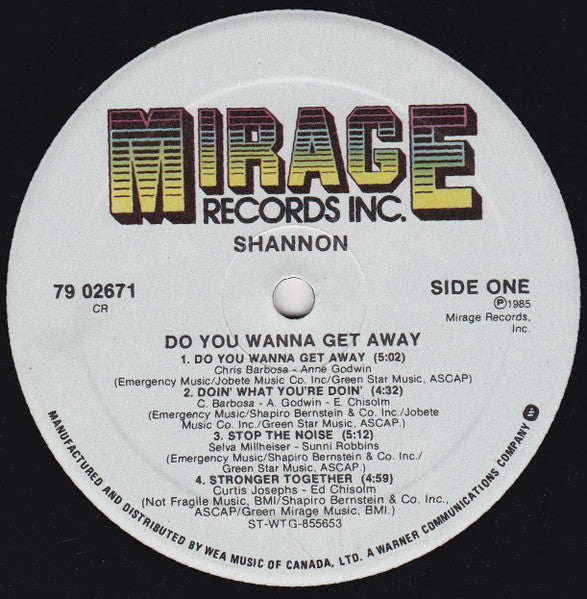 Shannon - Do You Wanna Get Away - 1985