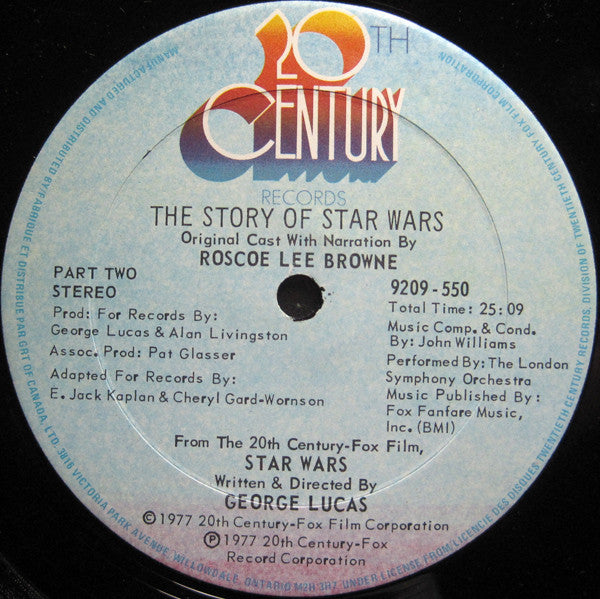 Original Star Wars Cast, The With Narration By Roscoe Lee Brown - The Story Of Star Wars - 1977
