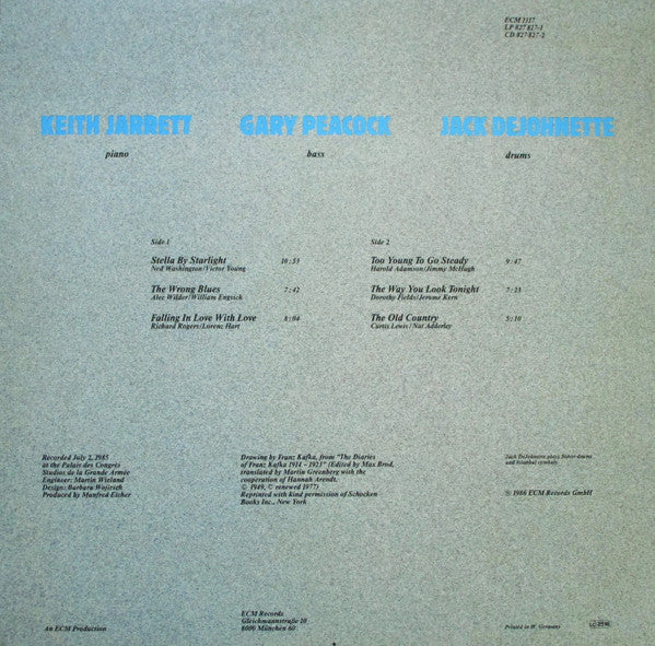 Keith Jarrett Trio - Standards Live Vinyl Record