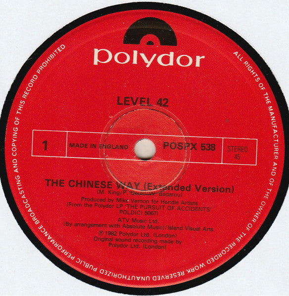 Level 42 - The Chinese Way - 1983