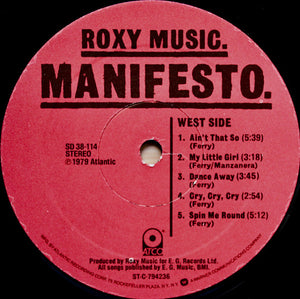 Roxy Music - Manifesto - 1979