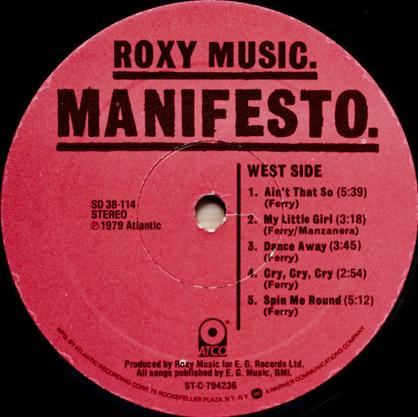 Roxy Music - Manifesto - 1979