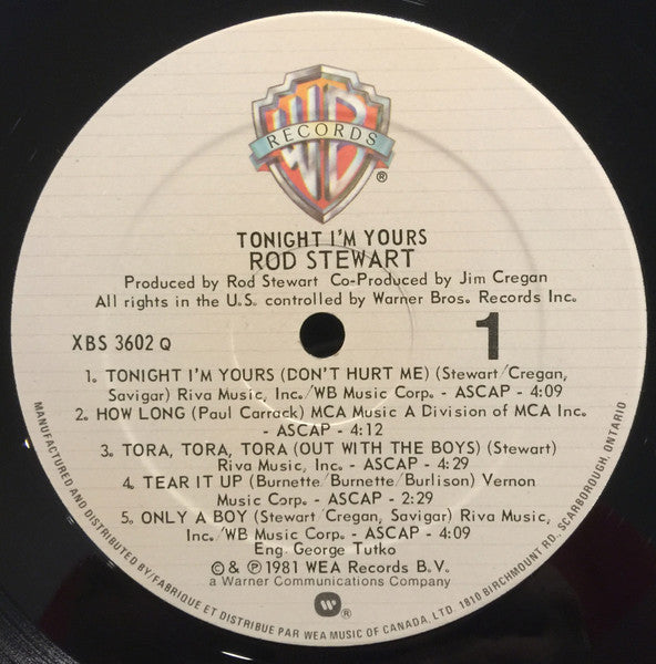 Rod Stewart - Tonight I'm Yours - 1981