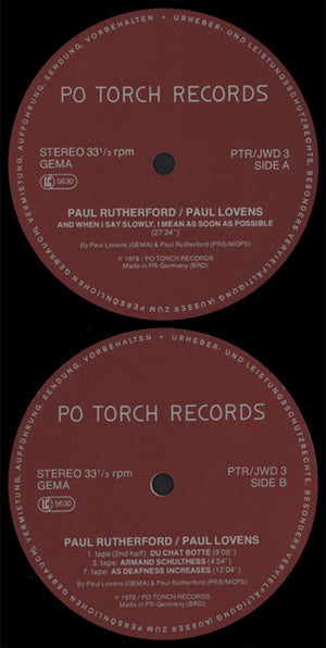 Paul Rutherford (2) - Paul Rutherford / Paul Lovens