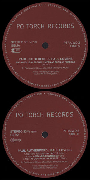 Paul Rutherford (2) - Paul Rutherford / Paul Lovens
