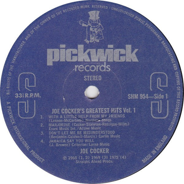 Joe Cocker - Joe Cocker's Greatest Hits Vol. 1 - 1975