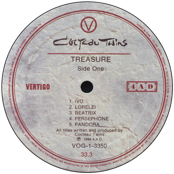 Cocteau Twins - Treasure + Aikea-Guinea - 1985