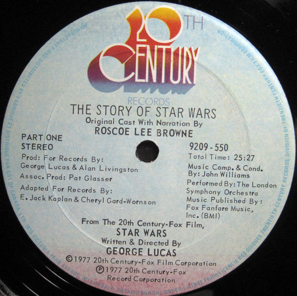 Original Star Wars Cast, The With Narration By Roscoe Lee Brown - The Story Of Star Wars - 1977