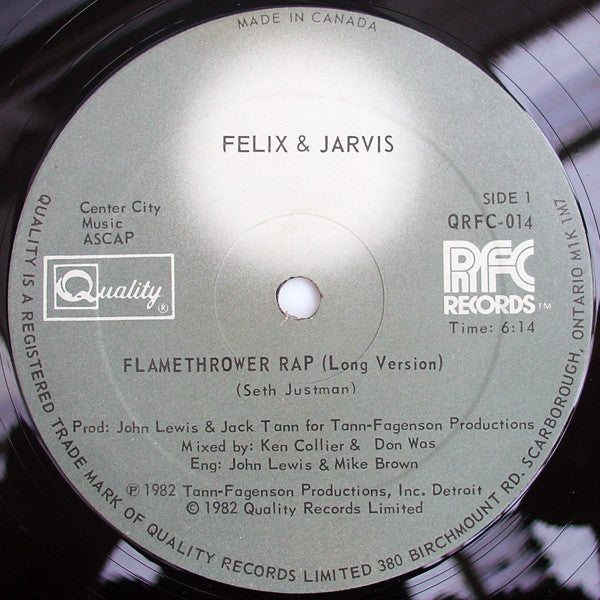 Felix & Jarvis - Flamethrower Rap - 1982