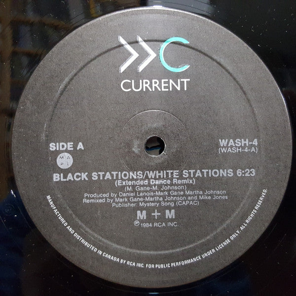 M + M - Black Stations / White Stations (Extended Dance Version) - 1984