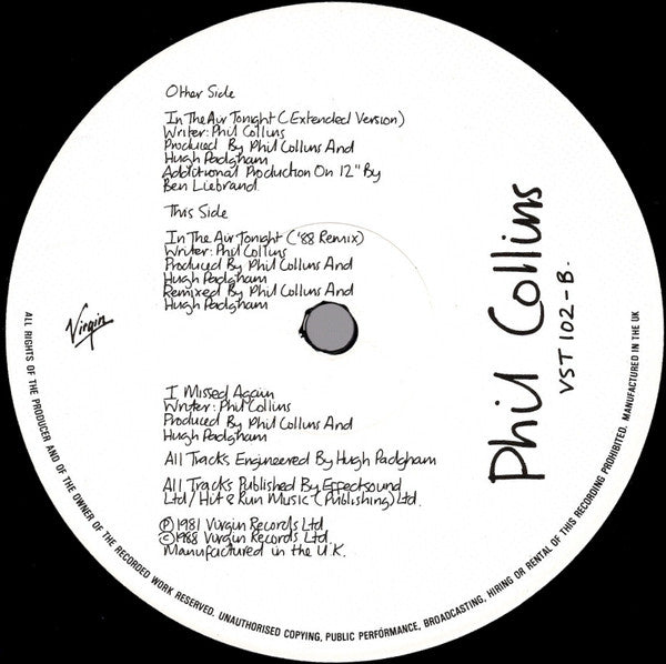 Phil Collins - In The Air Tonight (88' Remix) And (Extended Version) - 1988