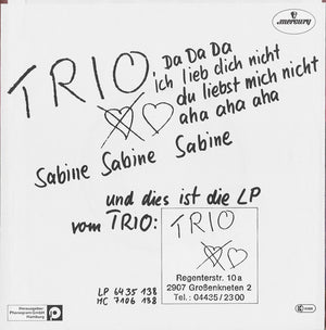 Trio - Da Da Da Ich Lieb Dich Nicht Du Liebst Mich Nicht Aha Aha Aha / Sabine Sabine Sabine