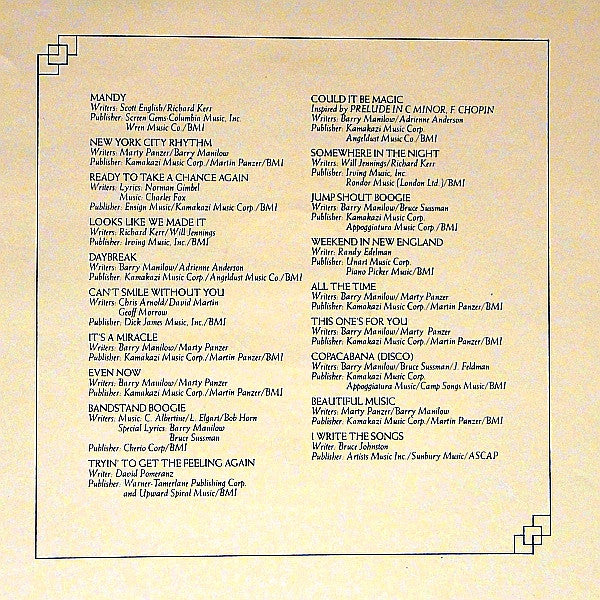 Barry Manilow - Greatest Hits - 1978