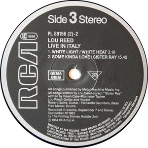 Lou Reed - Live In Italy - 1984